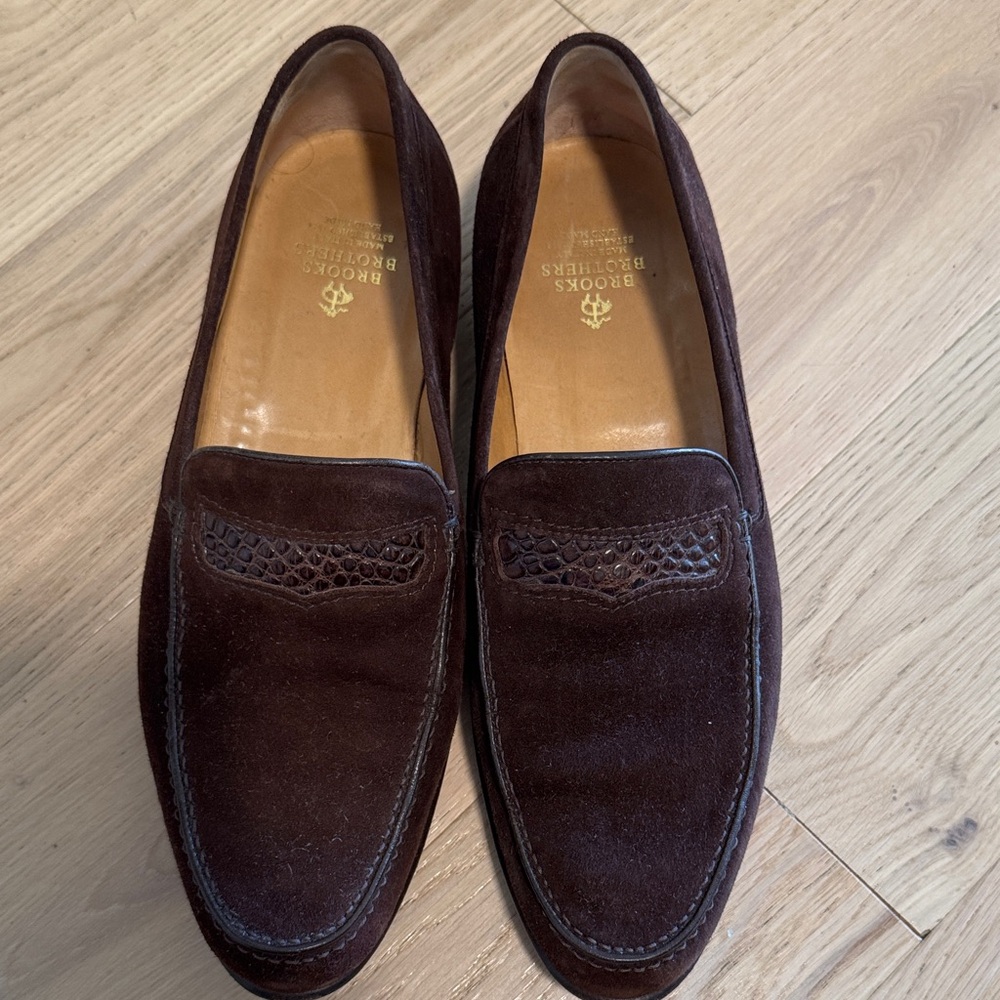 Brooks Brothers Men's Dark Brown Suede Loafers 8.5